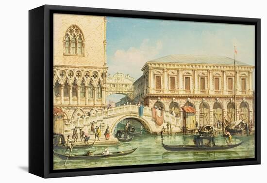 View of the Doge's Palace, the Bridge of Sighs and the Prison-Giovanni Grubacs-Framed Premier Image Canvas