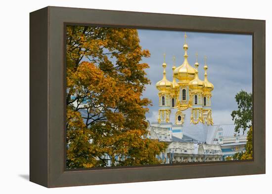 View of the domes of the Chapel of the Catherine Palace, UNESCO World Heritage Site, Pushkin, near-Miles Ertman-Framed Premier Image Canvas