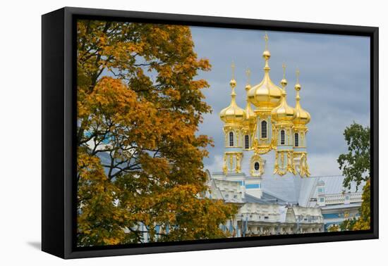 View of the domes of the Chapel of the Catherine Palace, UNESCO World Heritage Site, Pushkin, near-Miles Ertman-Framed Premier Image Canvas