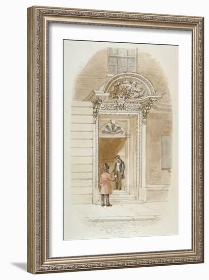 View of the Doorway of No 4 Mincing Lane, City of London, 1840-James Findlay-Framed Giclee Print