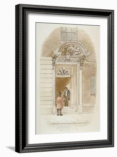 View of the Doorway of No 4 Mincing Lane, City of London, 1840-James Findlay-Framed Giclee Print