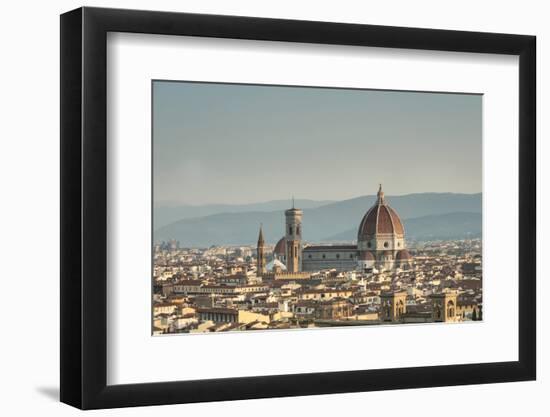 View of the Duomo with Brunelleschi Dome and Basilica di Santa Croce from Piazzale Michelangelo Flo-Roberto Moiola-Framed Photographic Print