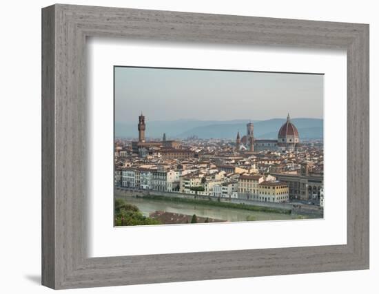 View of the Duomo with Brunelleschi Dome and Palazzo Vecchio from Piazzale Michelangelo, Florence,-Roberto Moiola-Framed Photographic Print