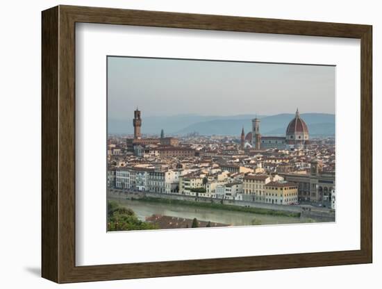 View of the Duomo with Brunelleschi Dome and Palazzo Vecchio from Piazzale Michelangelo, Florence,-Roberto Moiola-Framed Photographic Print