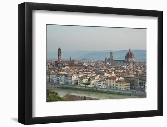 View of the Duomo with Brunelleschi Dome and Palazzo Vecchio from Piazzale Michelangelo, Florence,-Roberto Moiola-Framed Photographic Print