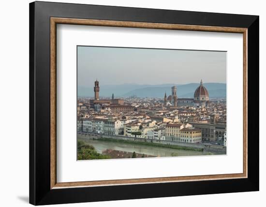 View of the Duomo with Brunelleschi Dome and Palazzo Vecchio from Piazzale Michelangelo, Florence,-Roberto Moiola-Framed Photographic Print
