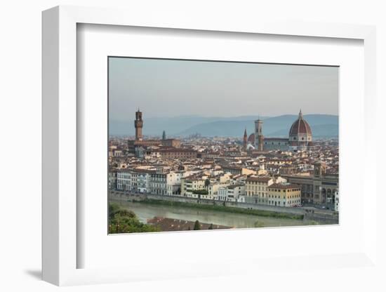 View of the Duomo with Brunelleschi Dome and Palazzo Vecchio from Piazzale Michelangelo, Florence,-Roberto Moiola-Framed Photographic Print