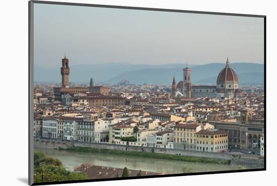 View of the Duomo with Brunelleschi Dome and Palazzo Vecchio from Piazzale Michelangelo, Florence,-Roberto Moiola-Mounted Photographic Print