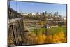 View of the Edmonton Skyline and the High Level Bridge in Autumn, Edmonton, Alberta, Canada-Miles Ertman-Mounted Photographic Print
