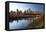 View of the Edmonton Skyline Reflected in the North Saskatchewan River, Edmonton, Alberta, Canada-Miles Ertman-Framed Premier Image Canvas