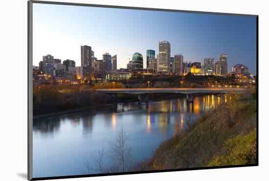 View of the Edmonton Skyline Reflected in the North Saskatchewan River, Edmonton, Alberta, Canada-Miles Ertman-Mounted Photographic Print