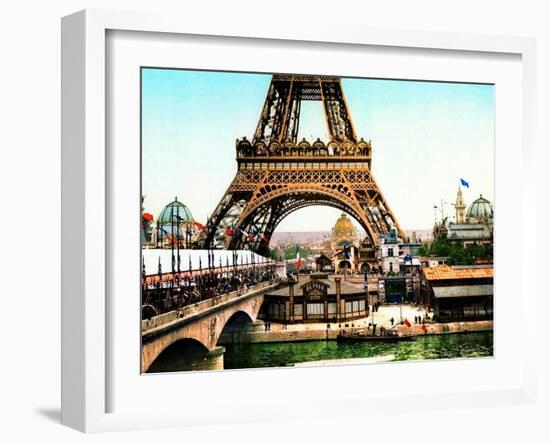 View of the Eiffel Tower During the Exposition Universelle of 1900, 1900-French Photographer-Framed Photographic Print