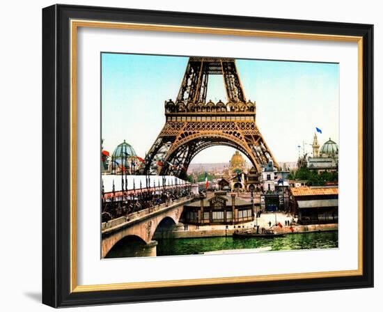 View of the Eiffel Tower During the Exposition Universelle of 1900, 1900-French Photographer-Framed Photographic Print