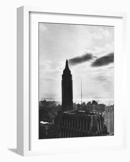 View of the Empire State Building Still under Construction in New York City-Margaret Bourke-White-Framed Photographic Print