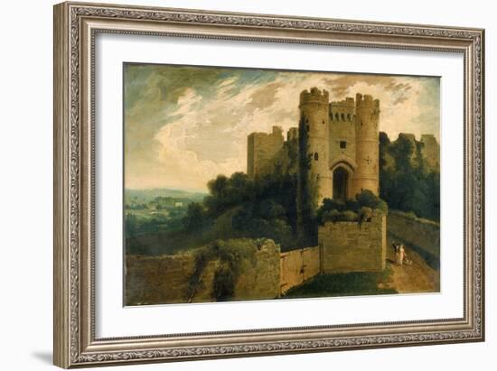 View of the Entrance of Carisbrooke Castle, Isle of Wight, 1815-John Martin-Framed Giclee Print