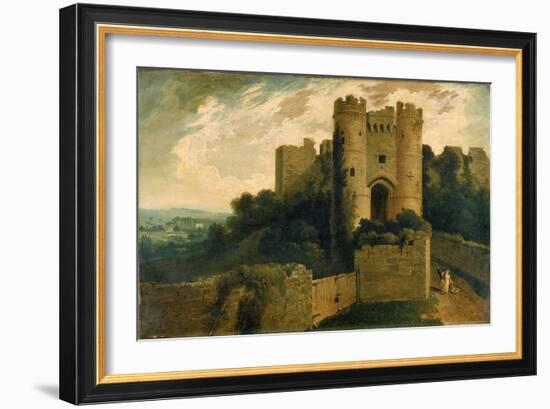 View of the Entrance of Carisbrooke Castle, Isle of Wight, 1815-John Martin-Framed Giclee Print