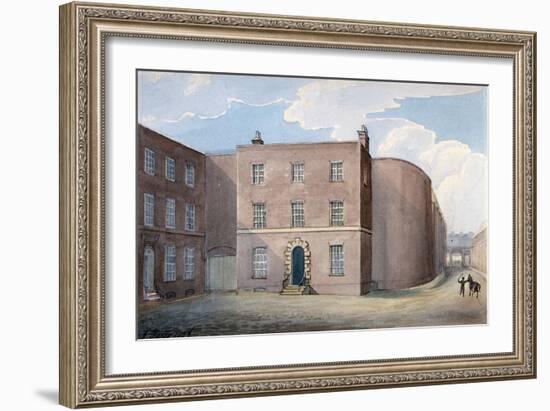 View of the Entrance to King's Bench Prison, Southwark, London, 1826-G Yates-Framed Giclee Print