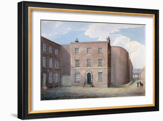 View of the Entrance to King's Bench Prison, Southwark, London, 1826-G Yates-Framed Giclee Print