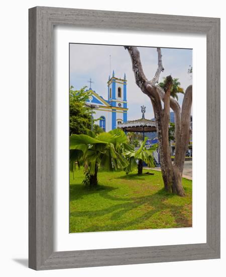View of the Exaltacao da Santa Cruz Church, Ubatuba, State of Sao Paulo, Brazil, South America-Karol Kozlowski-Framed Photographic Print