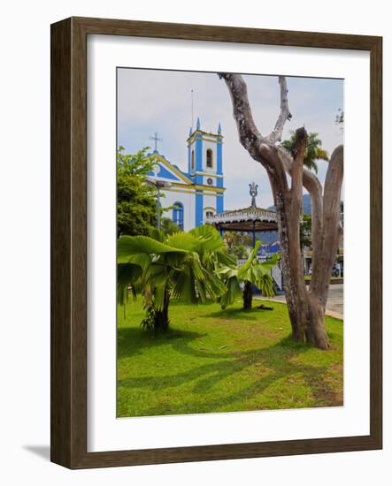 View of the Exaltacao da Santa Cruz Church, Ubatuba, State of Sao Paulo, Brazil, South America-Karol Kozlowski-Framed Photographic Print