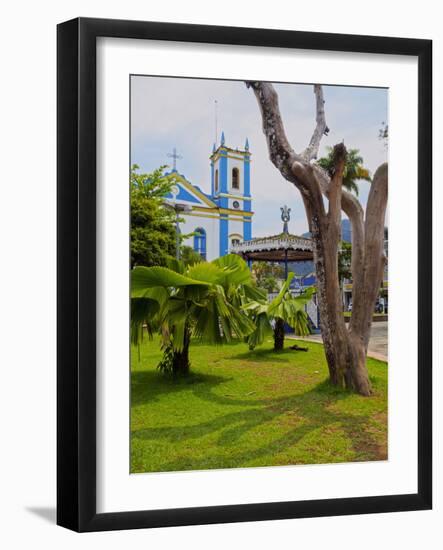 View of the Exaltacao da Santa Cruz Church, Ubatuba, State of Sao Paulo, Brazil, South America-Karol Kozlowski-Framed Photographic Print