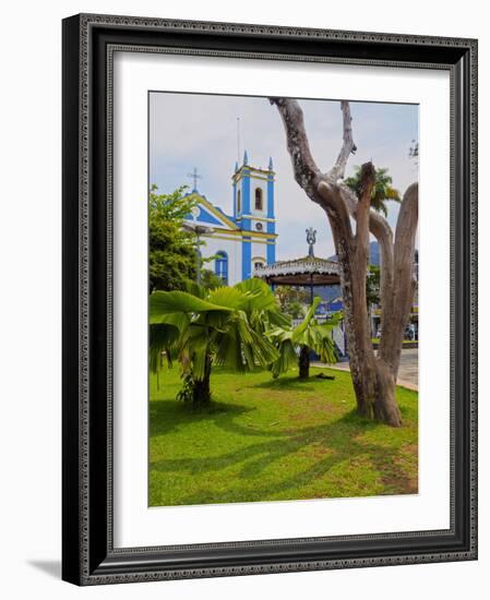 View of the Exaltacao da Santa Cruz Church, Ubatuba, State of Sao Paulo, Brazil, South America-Karol Kozlowski-Framed Photographic Print