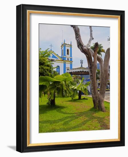 View of the Exaltacao da Santa Cruz Church, Ubatuba, State of Sao Paulo, Brazil, South America-Karol Kozlowski-Framed Photographic Print