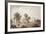 View of the Farm House with Screen to Stables and Farm Buildings to Sezincote House-John Martin-Framed Giclee Print