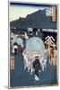 View of the First Street on Nihonbashidori (One Hundred Famous Views of Ed), 1856-1858-Utagawa Hiroshige-Mounted Giclee Print