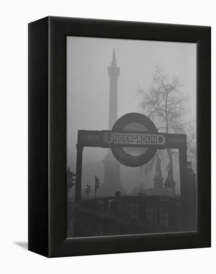 View of the Fog Drenched Streets of London-Tony Linck-Framed Premier Image Canvas