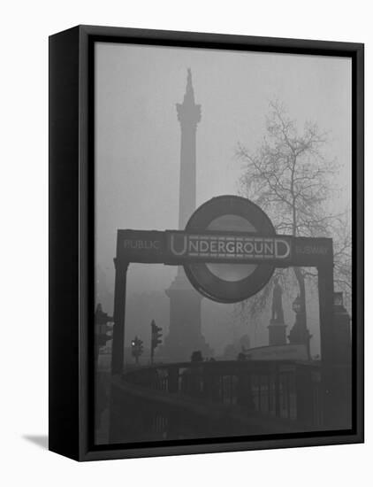 View of the Fog Drenched Streets of London-Tony Linck-Framed Premier Image Canvas