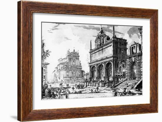 View of the Fontana Dell'Acqua Felice with the Church of Santa Maria Della Vittoria Behind, from…-Giovanni Battista Piranesi-Framed Giclee Print