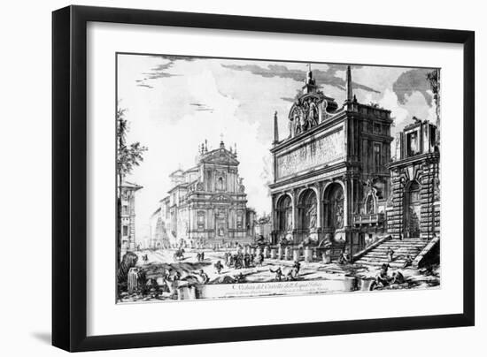 View of the Fontana Dell'Acqua Felice with the Church of Santa Maria Della Vittoria Behind, from…-Giovanni Battista Piranesi-Framed Giclee Print