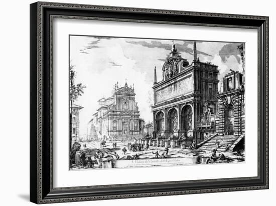 View of the Fontana Dell'Acqua Felice with the Church of Santa Maria Della Vittoria Behind, from…-Giovanni Battista Piranesi-Framed Giclee Print