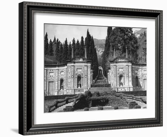 View of the Formal Garden of Villa D'Este-Carl Mydans-Framed Photographic Print