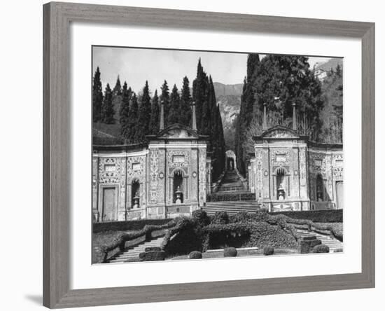 View of the Formal Garden of Villa D'Este-Carl Mydans-Framed Photographic Print