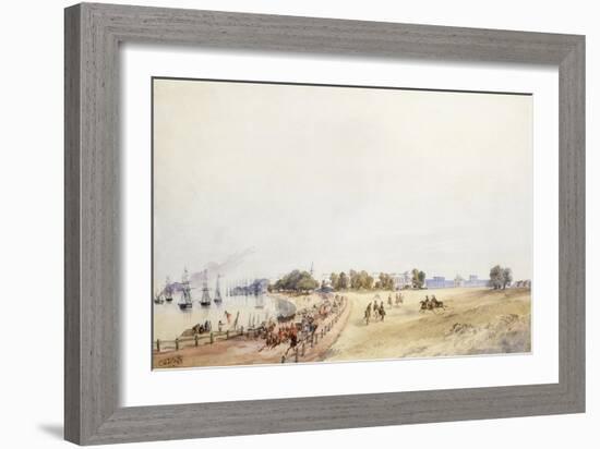 View of the Fort and Town, Calcutta, 1854-Charles Walters D'Oyly-Framed Giclee Print