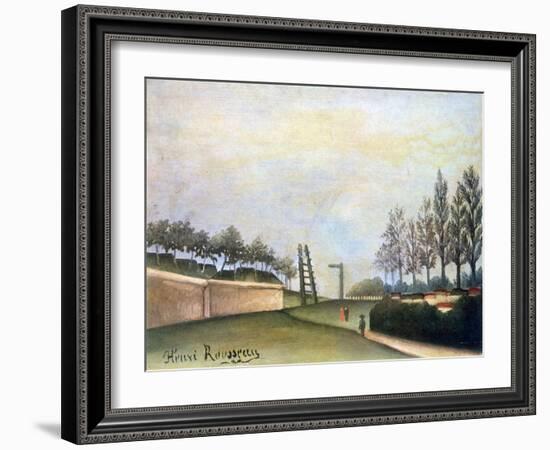 View of the Fortifications to the Left of the Gate of Vanves, 1909-Henri Rousseau-Framed Giclee Print