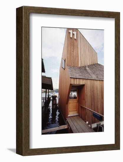 View of the Front Door and Facade of a Wooden Floating Home in Portage Bay, Seattle, Wa, 1971-Michael Rougier-Framed Photographic Print