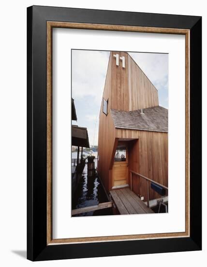 View of the Front Door and Facade of a Wooden Floating Home in Portage Bay, Seattle, Wa, 1971-Michael Rougier-Framed Photographic Print