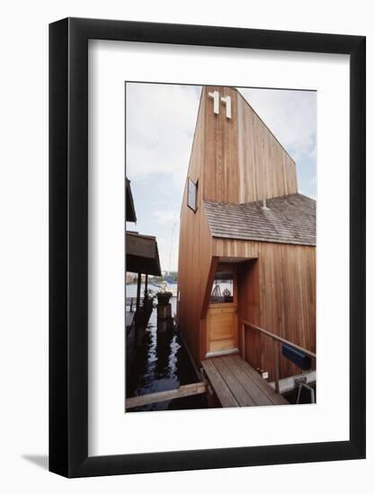 View of the Front Door and Facade of a Wooden Floating Home in Portage Bay, Seattle, Wa, 1971-Michael Rougier-Framed Photographic Print