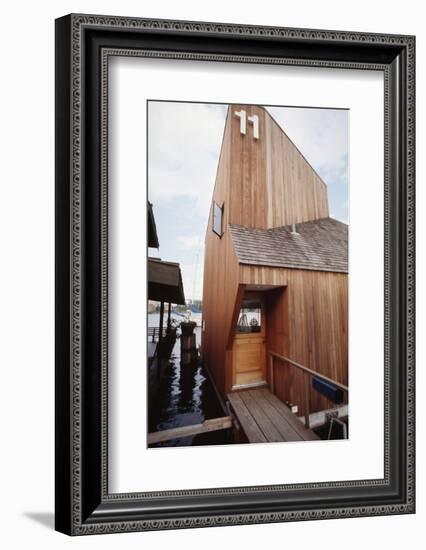 View of the Front Door and Facade of a Wooden Floating Home in Portage Bay, Seattle, Wa, 1971-Michael Rougier-Framed Photographic Print
