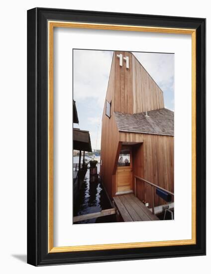 View of the Front Door and Facade of a Wooden Floating Home in Portage Bay, Seattle, Wa, 1971-Michael Rougier-Framed Photographic Print