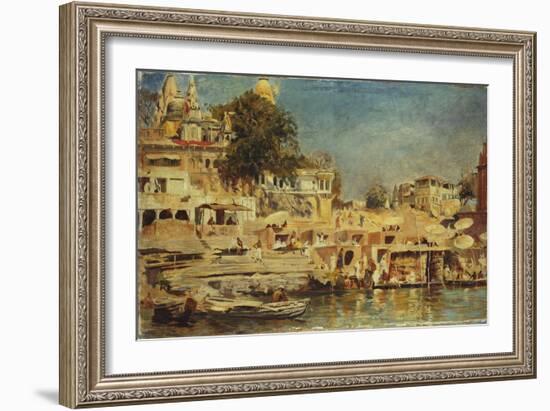 View of the Ghats at Benares, 1873-Edwin Lord Weeks-Framed Giclee Print