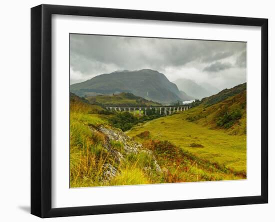 View of the Glenfinnan Viaduct, Highlands, Scotland, United Kingdom, Europe-Karol Kozlowski-Framed Photographic Print