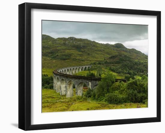 View of the Glenfinnan Viaduct, Highlands, Scotland, United Kingdom, Europe-Karol Kozlowski-Framed Photographic Print
