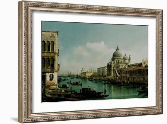 View of the Grand Canal and the Punta Della Dogana, Ca 1743-Bernardo Bellotto-Framed Giclee Print