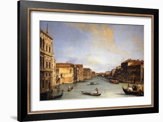 View of The Grand Canal from the Rialto Bridge, c.1730-68-Canaletto-Framed Giclee Print