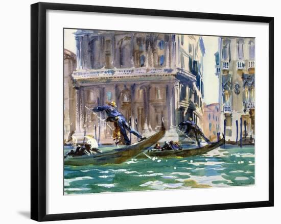 View of the Grand Canal in Venice by John Singer Sargent-null-Framed Photographic Print