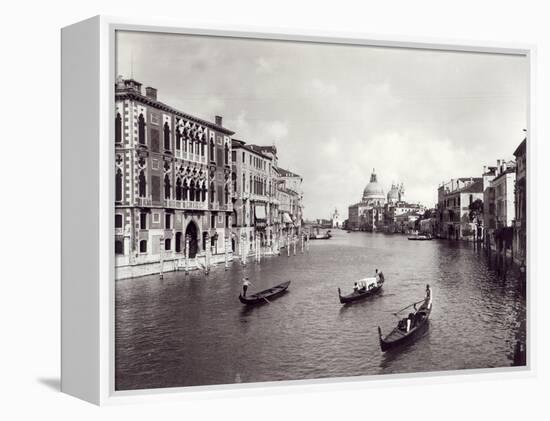 View of the Grand Canal with Gondolas-null-Framed Premier Image Canvas